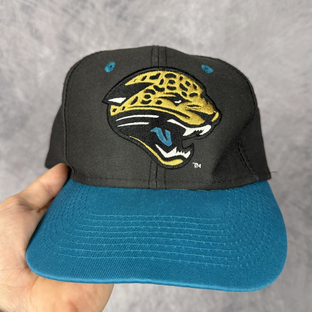 90s Black Jacksonville Jaguars Logo 7 Snapback Hat 6859