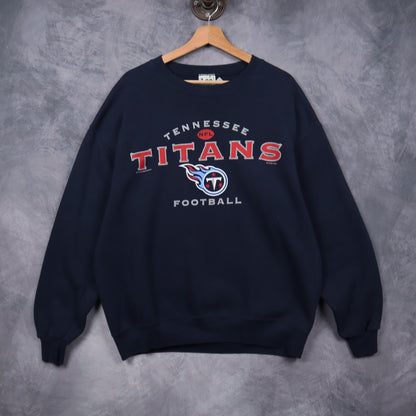 2001 Navy Blue Tennessee Titans Football Crewneck Sweatshirt 6445