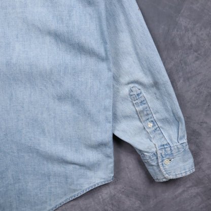90s Light Blue Gap Blue Jeans Denim Button Up Shirt 5475