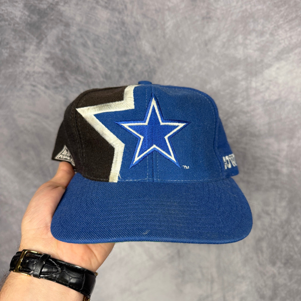 90s Blue Dallas Cowboys Apex One Snapback Hat 6880