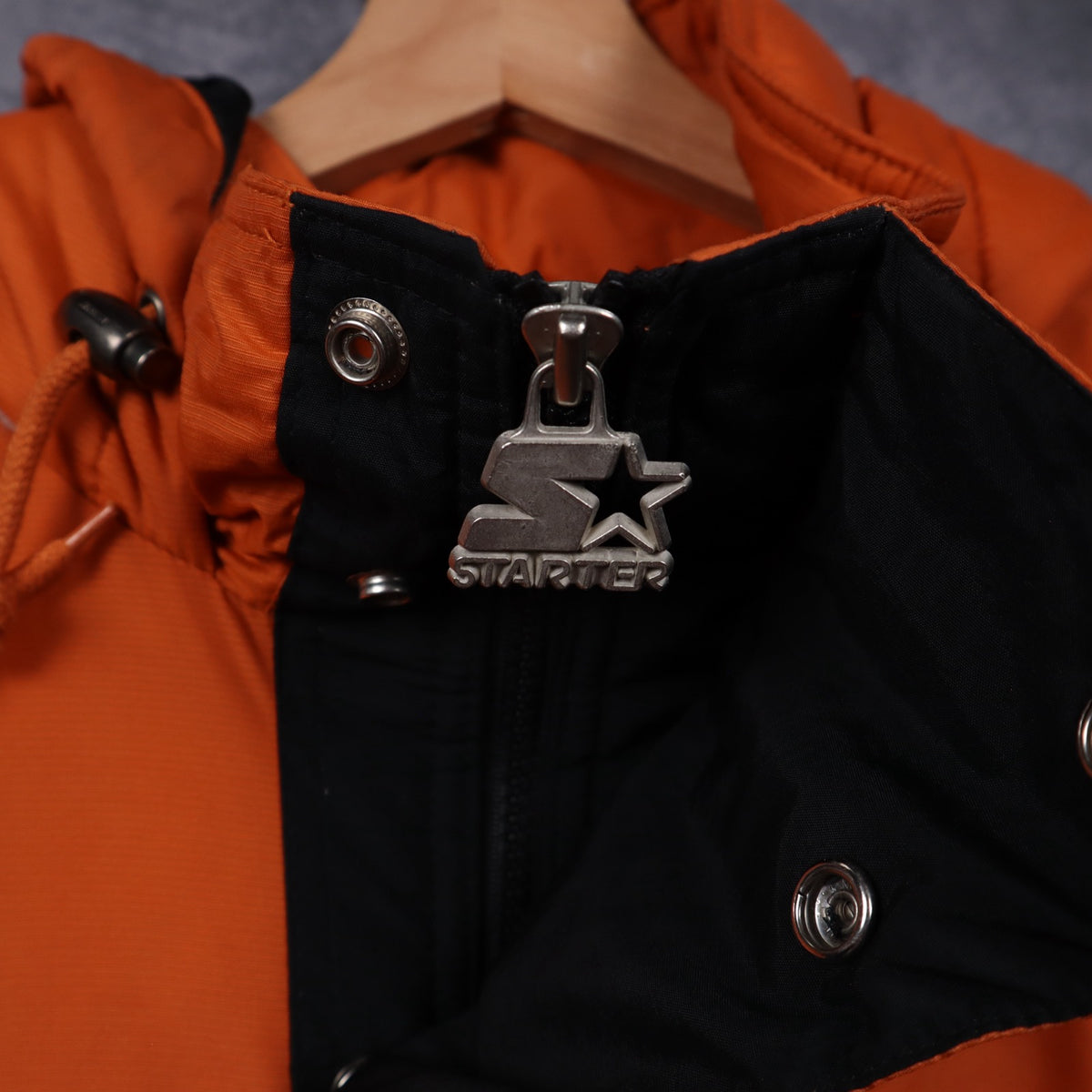 90s Orange Texas Longhorns Starter Hooded Pullover Jacket 5922
