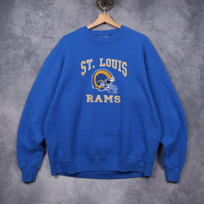 90s Blue St. Louis Rams Crewneck Sweatshirt 6481