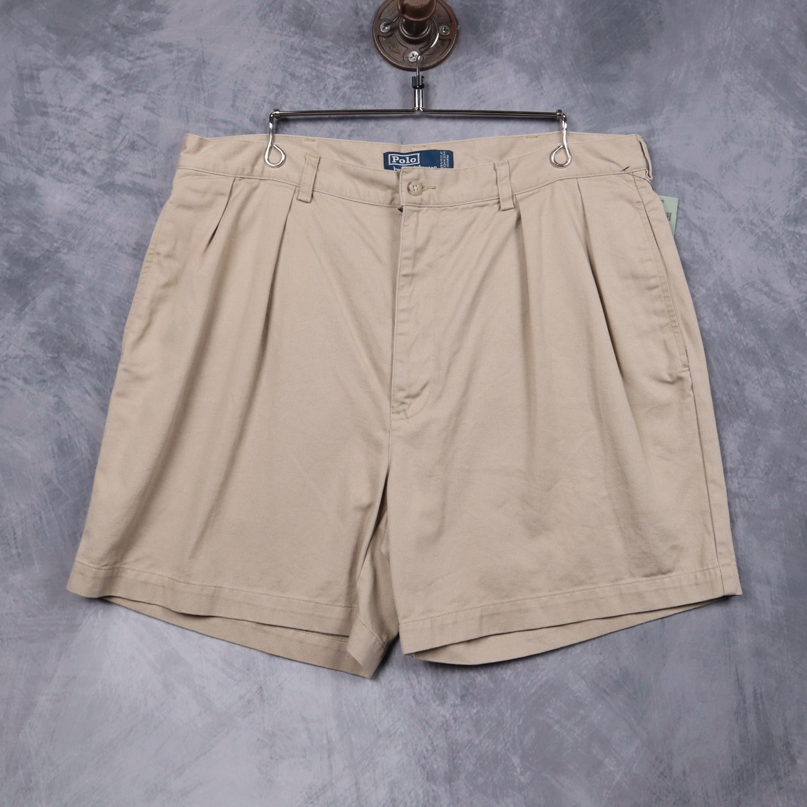 90s Tan Brown Polo Ralph Lauren Andrew Pleated Chino Shorts 5177
