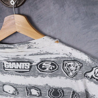 1991 Grey Buffalo Bills Taz All Over Print Shirt 6732