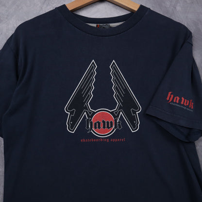 00s Navy Blue Hawk Skateboarding Apparel Shirt 4648