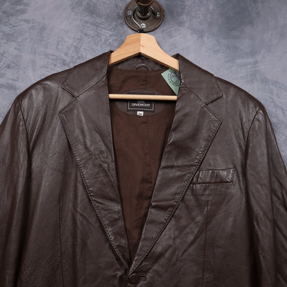 90s Brown Leather Givenchy Blazer 5067