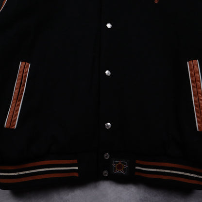 90s Black Texas Longhorns Varsity Jacket 5934