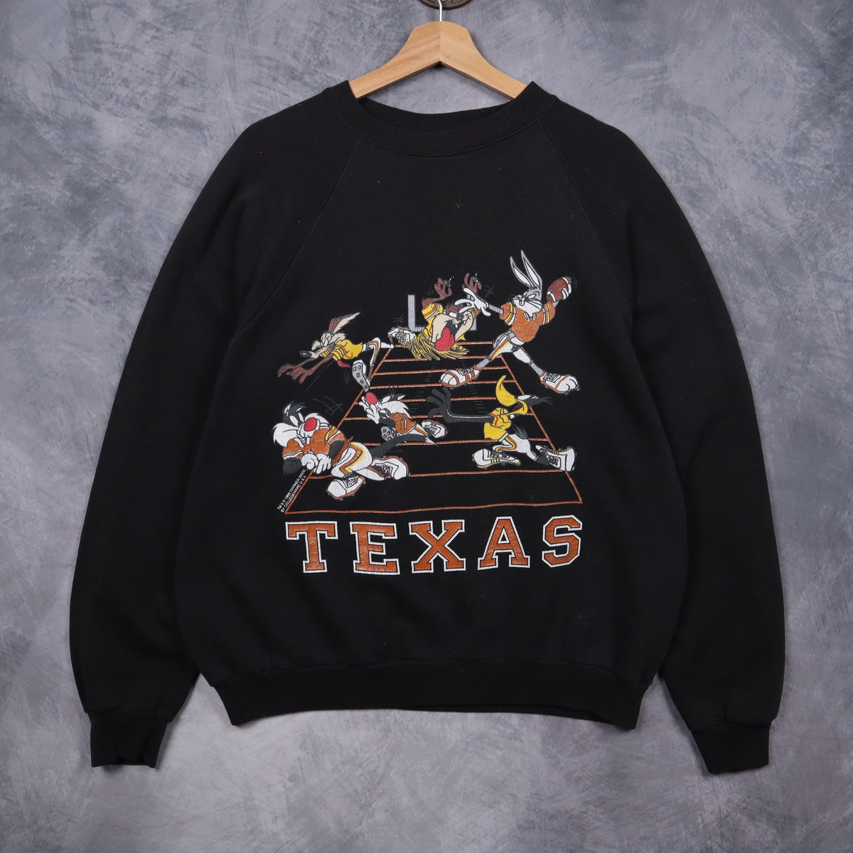 1996 Black Texas Longhorns Looney Tunes Crewneck Sweatshirt 5703