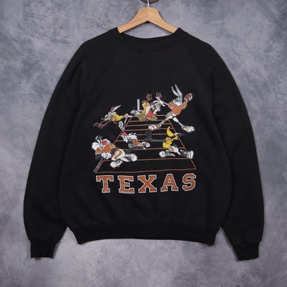 1996 Black Texas Longhorns Looney Tunes Crewneck Sweatshirt 5703