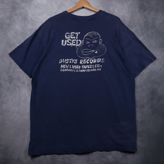 90s Navy Blue Dustys Records Tapes-CDs Shirt 4649
