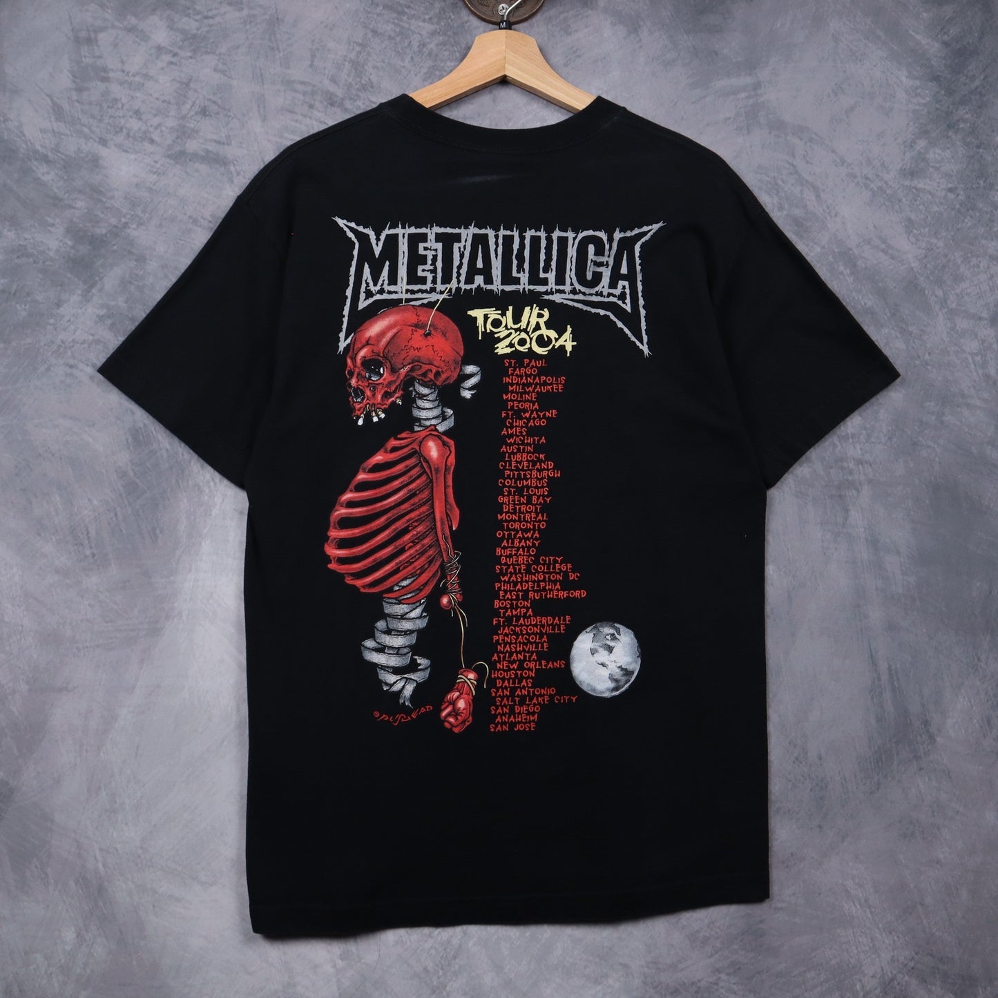 2004 Black Metallica Madly In Anger With The World Pushead Tour Shirt 4946