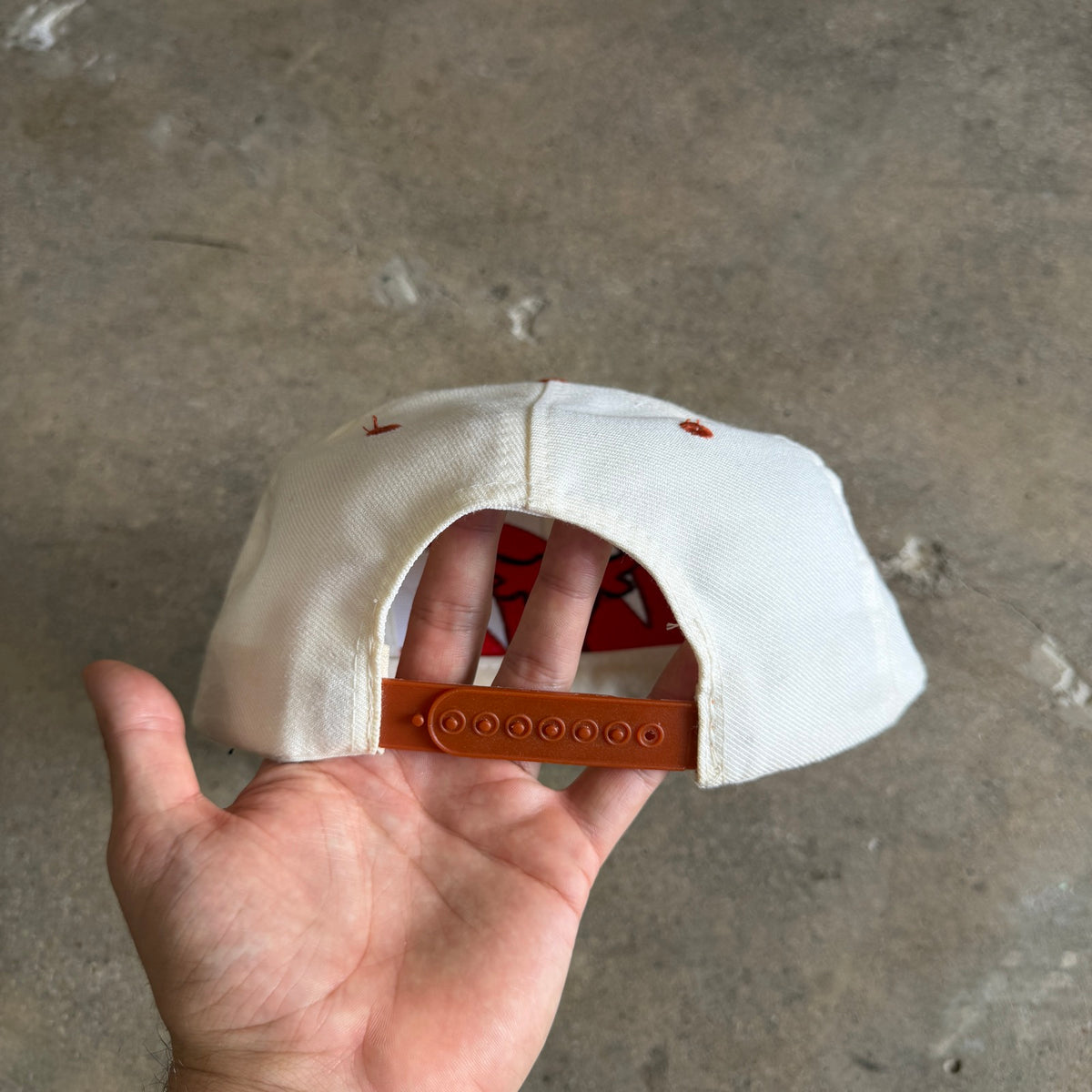 90s White Texas Longhorns Logo Athletic Sharktooth Snapback Hat 5791
