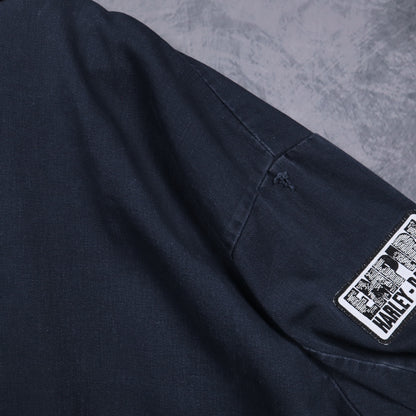 00s Navy Blue Harley Davidson Staff Patch Work Jacket 5075