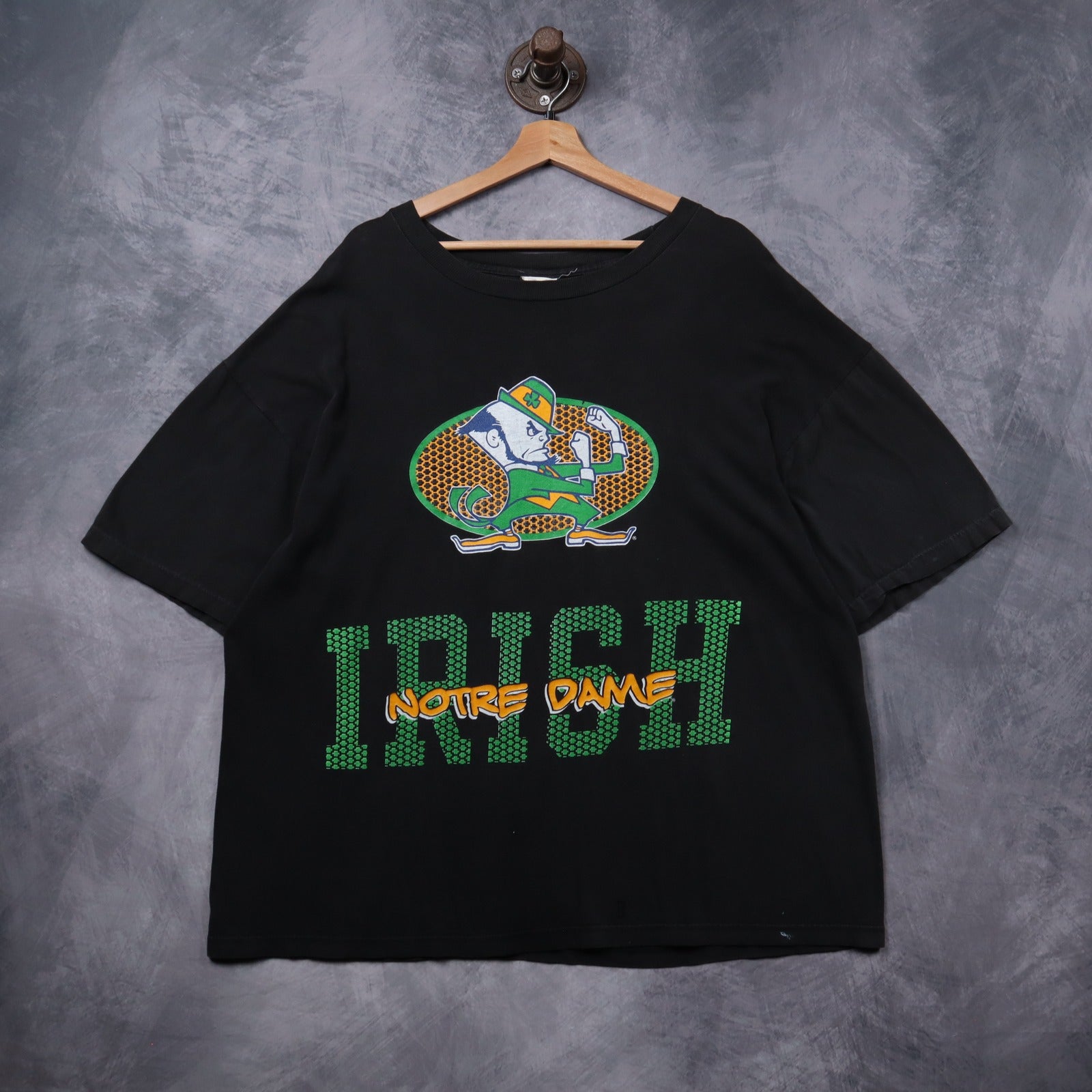90s Black Notre Dame Fighting Irish Shirt 5438