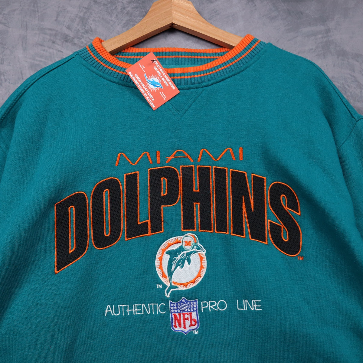 90s Teal Miami Dolphins Pro Line Crewneck Sweatshirt 6472