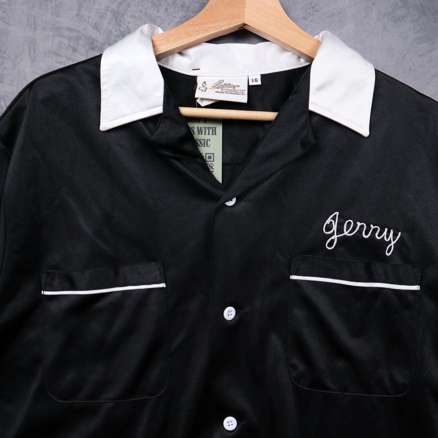 90s Black Grace and Frankie Jerry Bowling Shirt 5470