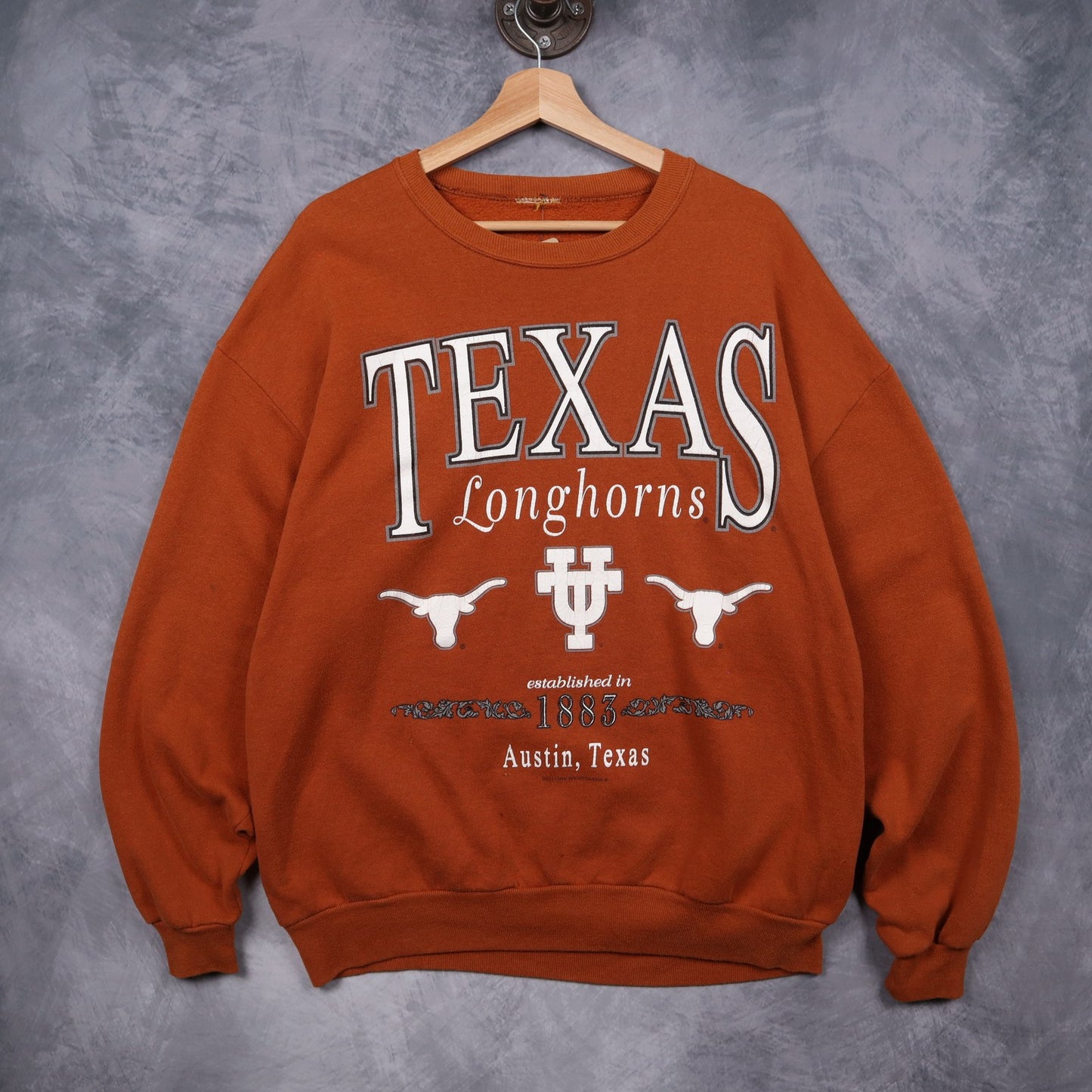 90s Burnt Orange Texas Longhorns Crewneck Sweatshirt 5687