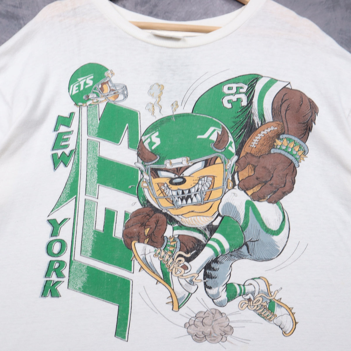 90s White New York Jets Taz Shirt 6642