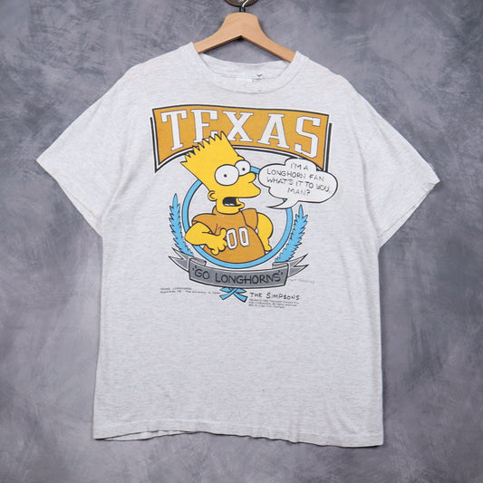 1990 Grey Bart Simpson Texas Longhorns Shirt 5821