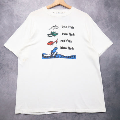 90s White Dr. Seuss One Fish Two Fish Shirt 4661