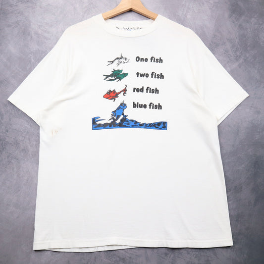 90s White Dr. Seuss One Fish Two Fish Shirt 4661