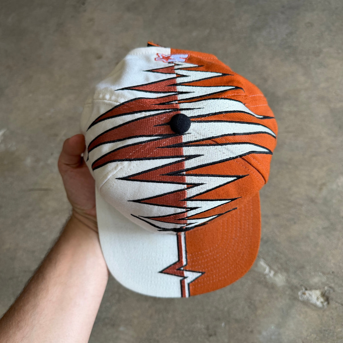 90s Orange and White Texas Longhorns Starter Shockwave Snapback Hat 5777
