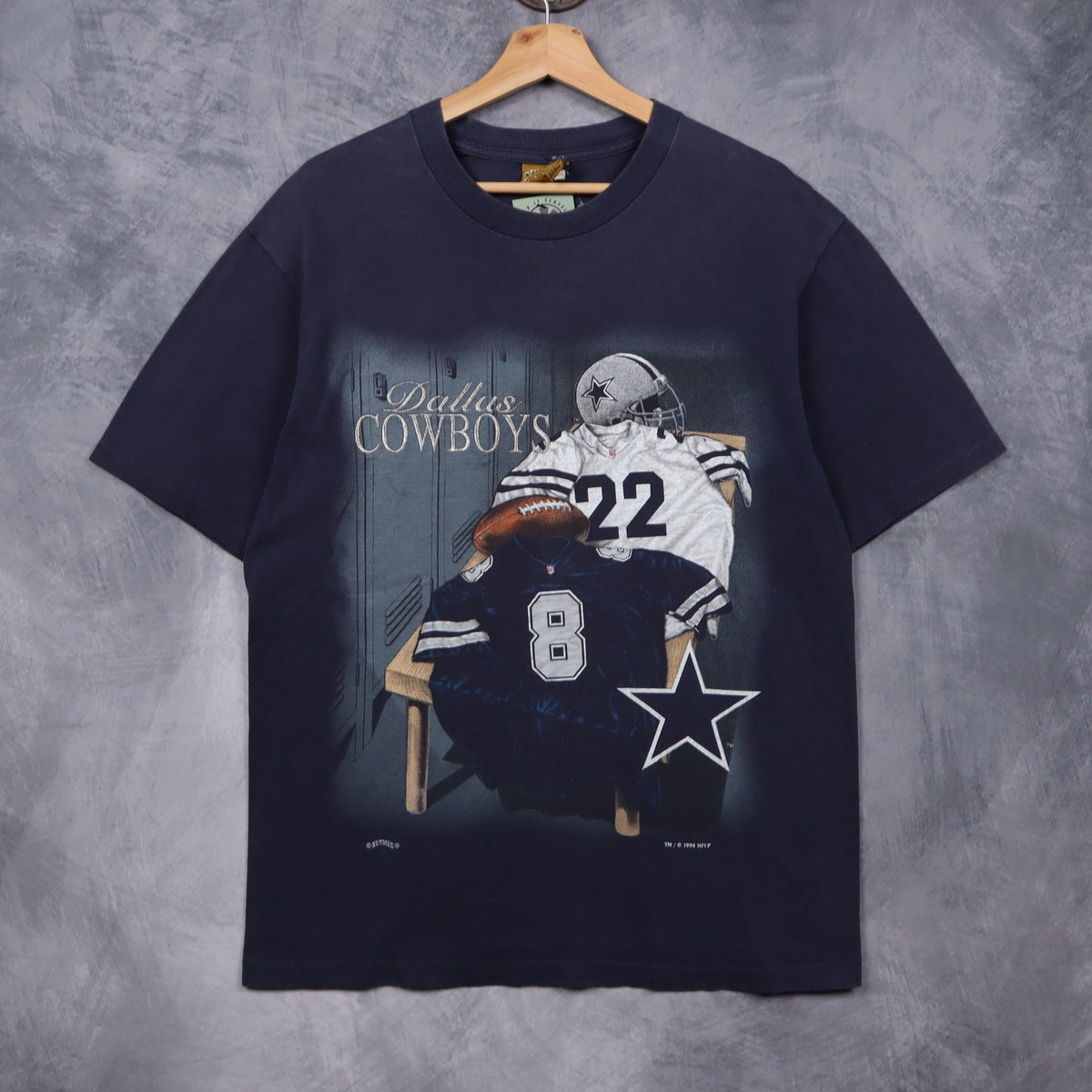 1994 Navy Blue Dallas Cowboys Locker Room Shirt 6551