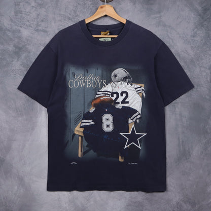 1994 Navy Blue Dallas Cowboys Locker Room Shirt 6551
