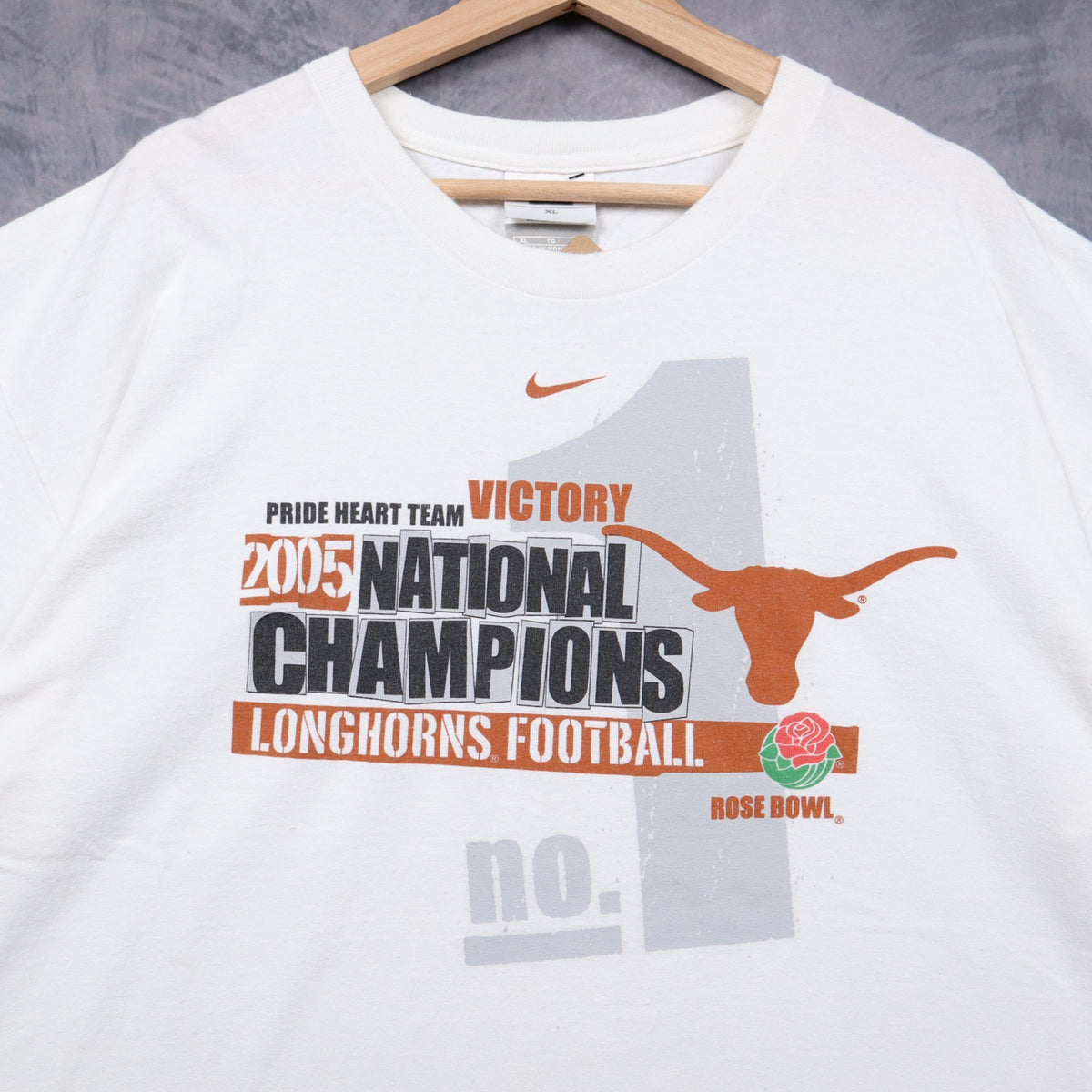 2005 White Texas Longhorns National Champions Rose Bowl Nike Shirt 5754
