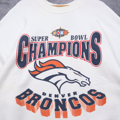 1998 White Denver Broncos Super Bowl Champions Crewneck Sweatshirt 6441