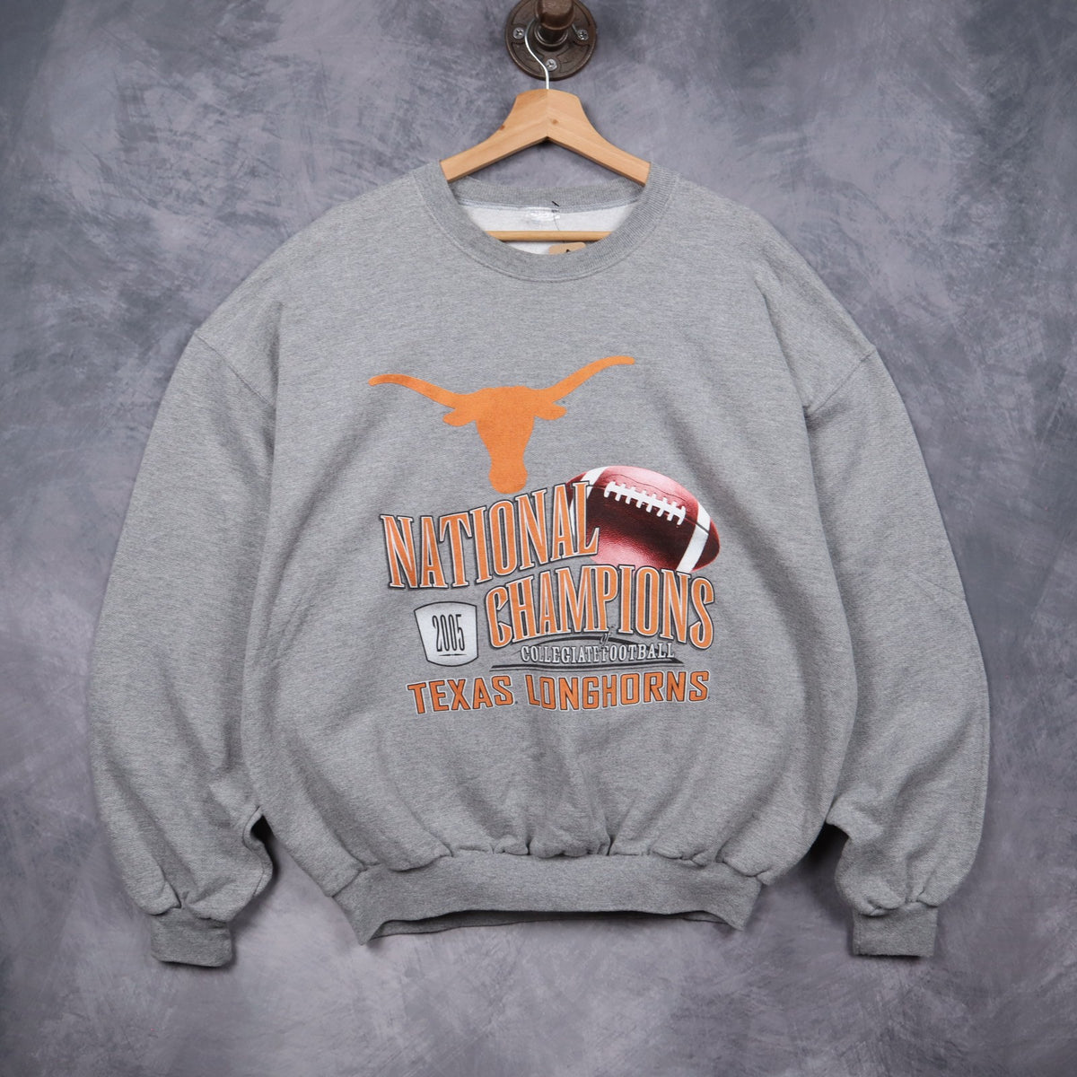 2005 Grey Texas Longhorns National Champions Crewneck Sweatshirt 5689