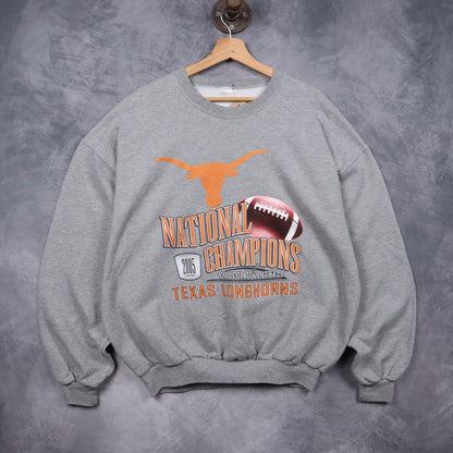 2005 Grey Texas Longhorns National Champions Crewneck Sweatshirt 5689