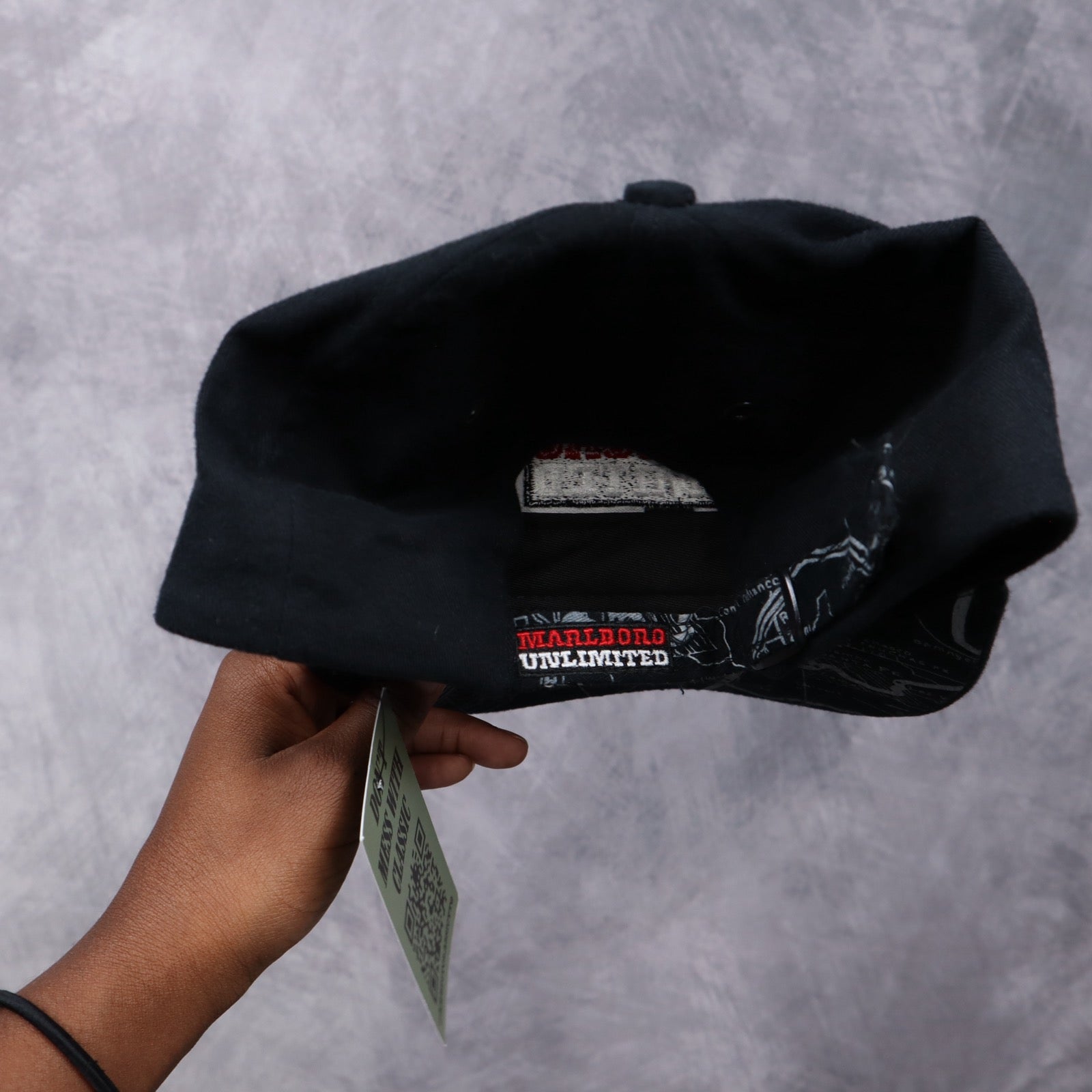 90s Black Marlboro Unlimited Snapback Hat 5516