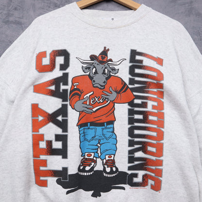 90s Grey Texas Longhorns Mascot Crewneck Sweatshirt 5720