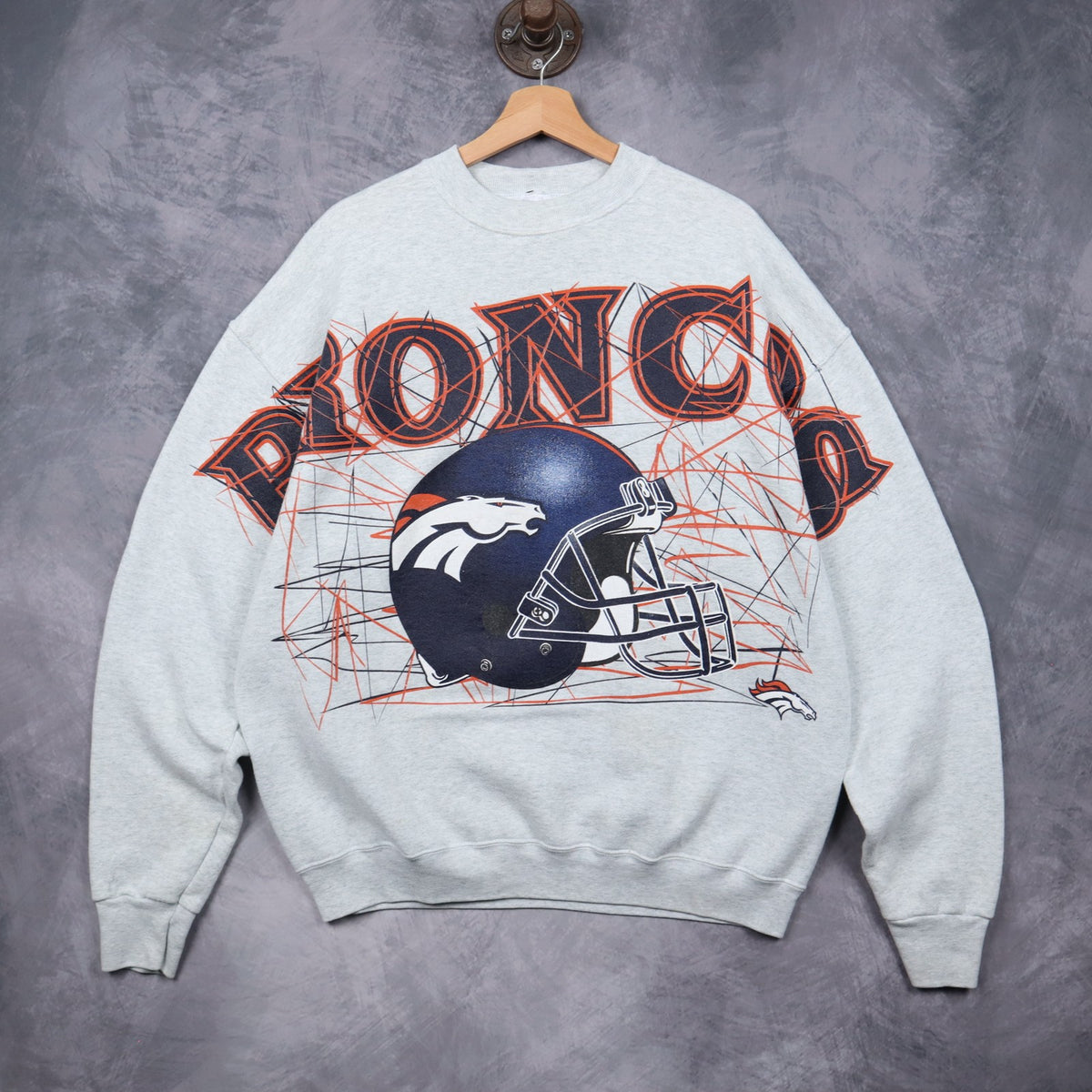 90s Grey Denver Broncos Crewneck Sweatshirt 6477