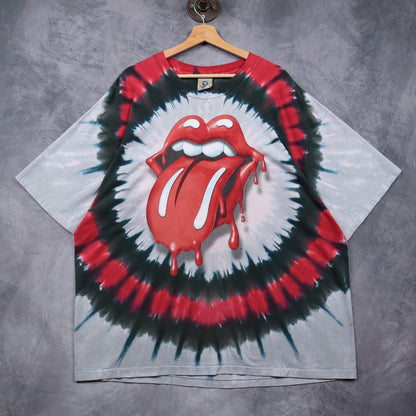 2000 Rolling Stones Dripping Tongue Tie Dye Shirt 4925