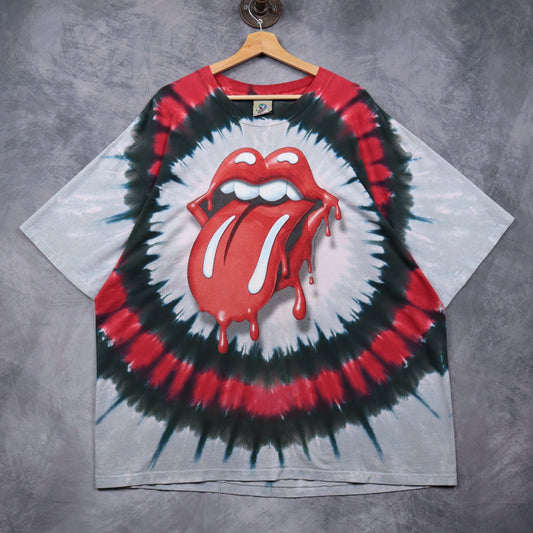 2000 Rolling Stones Dripping Tongue Tie Dye Shirt 4925