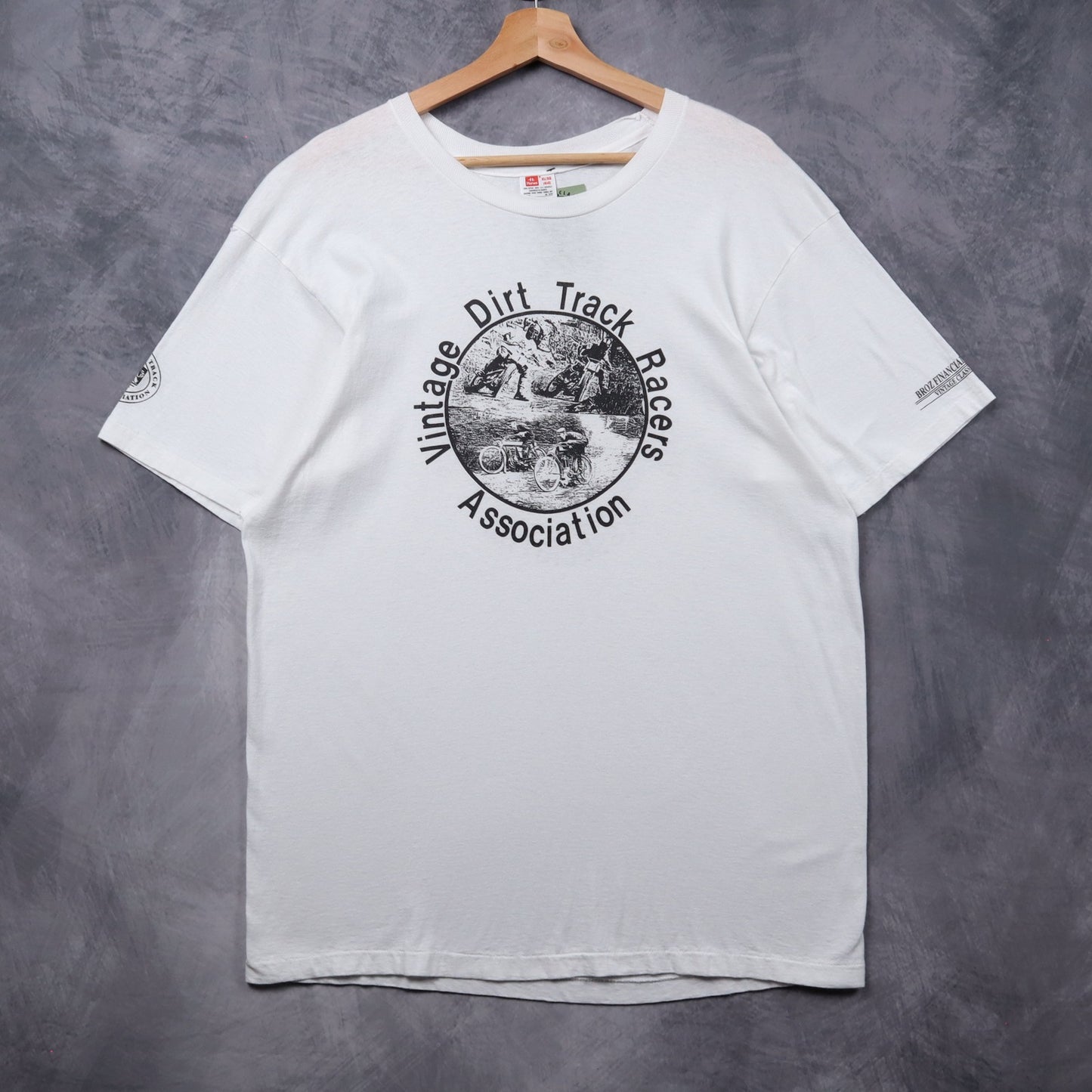 80s White Vintage Dirt Track Racers Association Shirt 5385