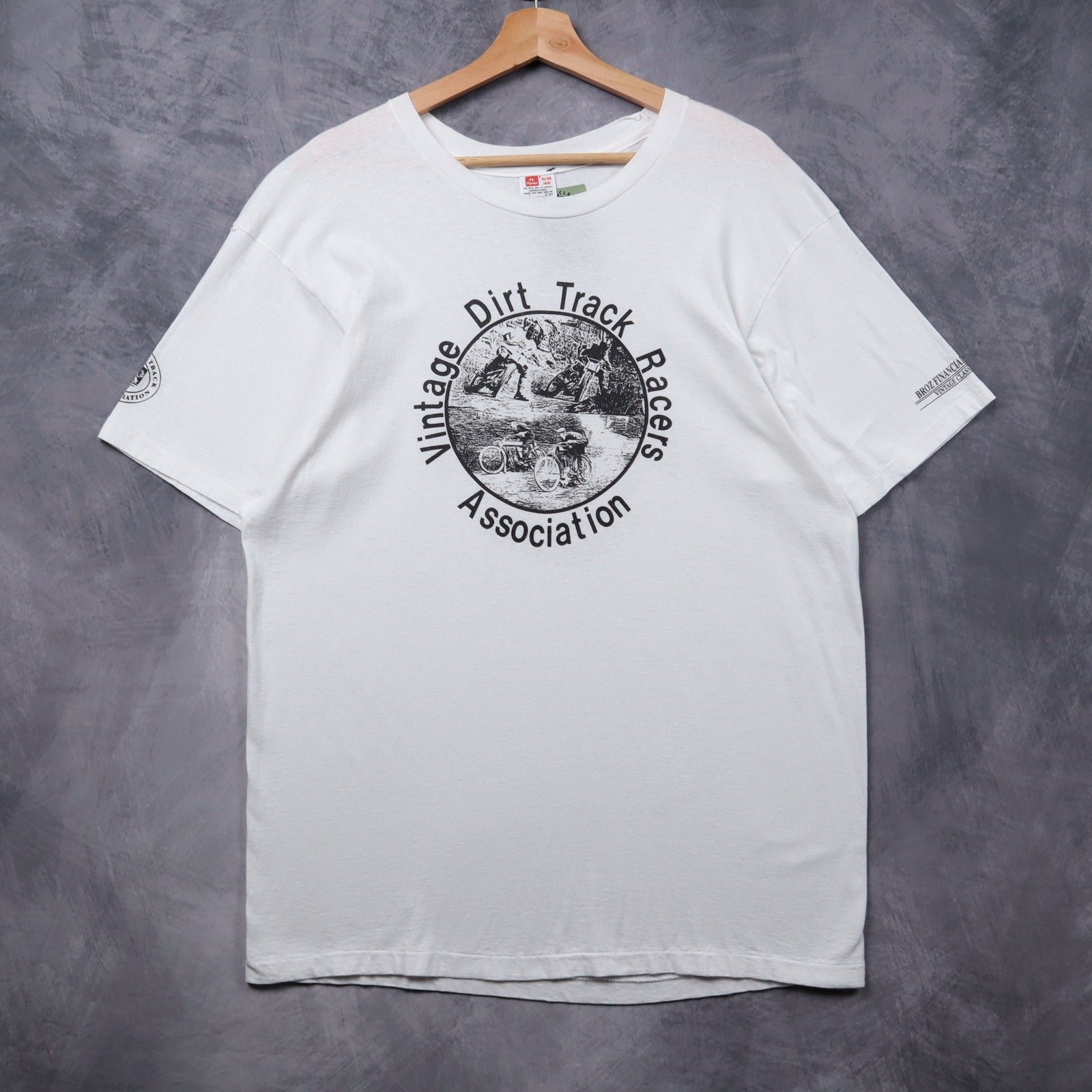 80s White Vintage Dirt Track Racers Association Shirt 5385