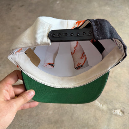 90s Black Texas Longhorns Logo Athletic Splash Snapback Hat 5779