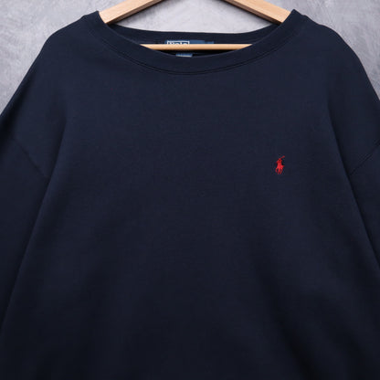 90s Navy BLue Polo Ralph Lauren Essential Crewneck Sweatshirt 4713