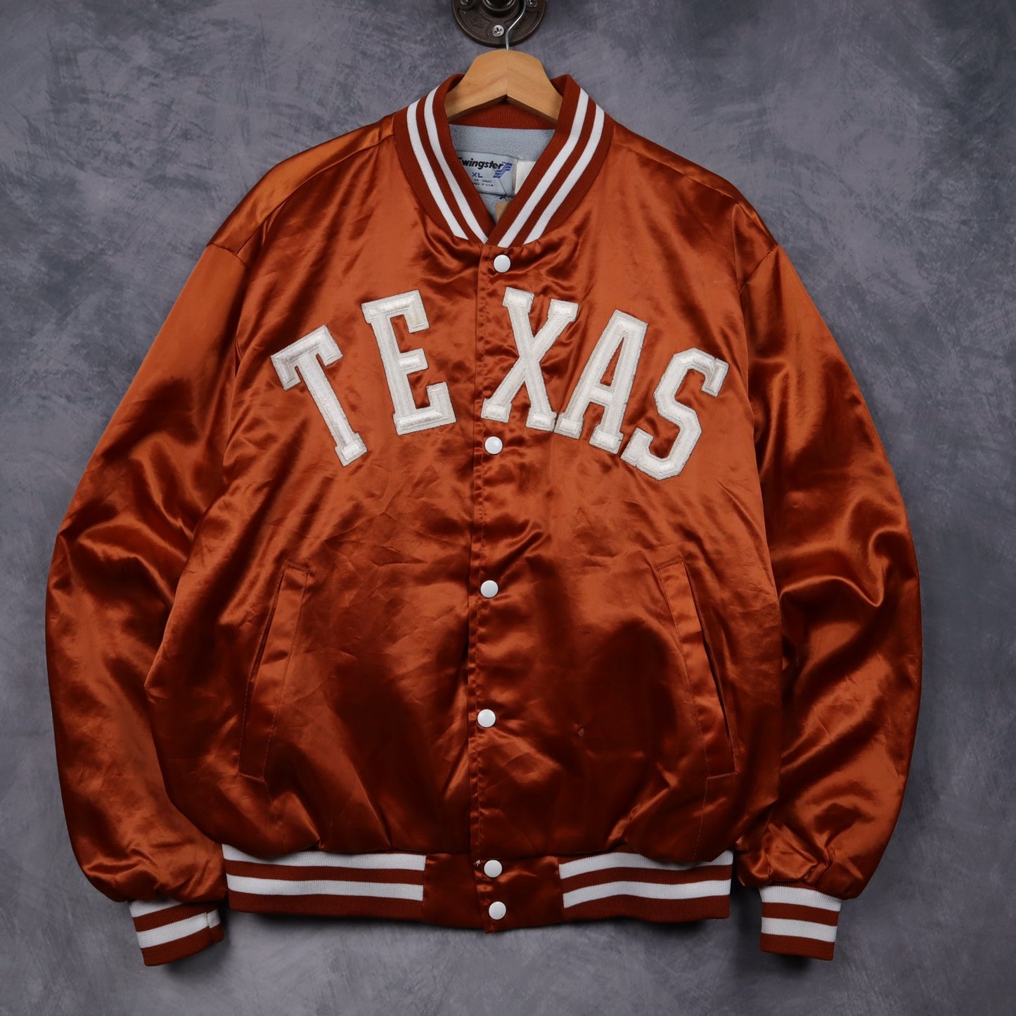 90s Burnt Orange Texas Lady Longhorns Satin Bomber Jacket 5908