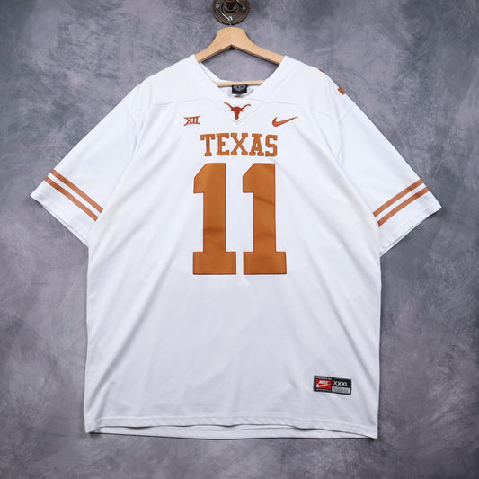 00s White Nike Texas Longhorns Ehlinger #11 Jersey 5814