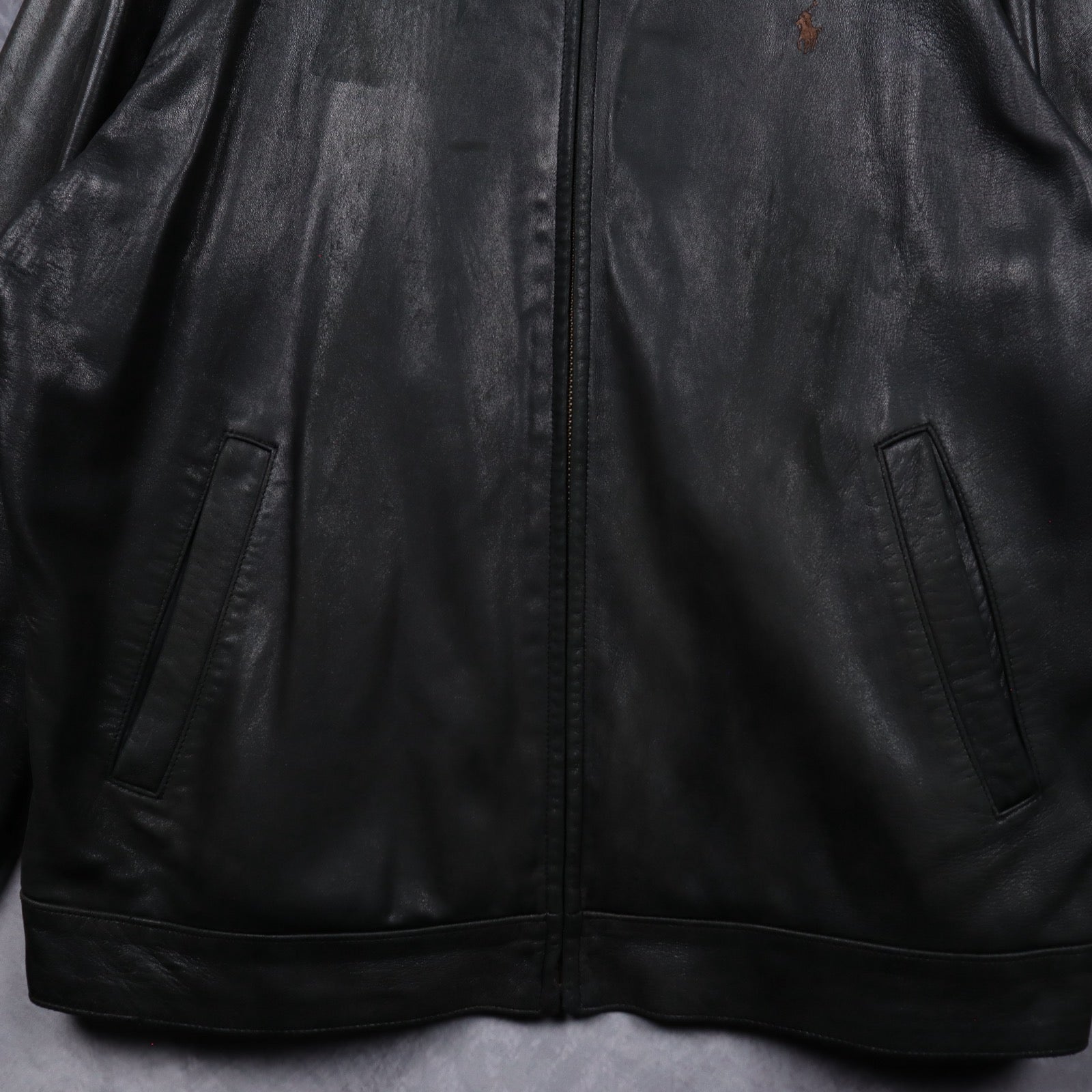 90s Black Polo Ralph Lauren Leather Jacket 5488