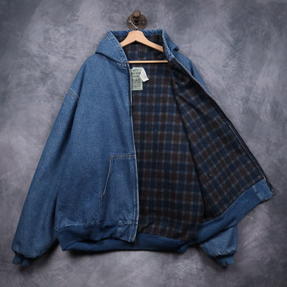 90s Denim Carhartt Flannel Lined Hooded Active Jacket 4798