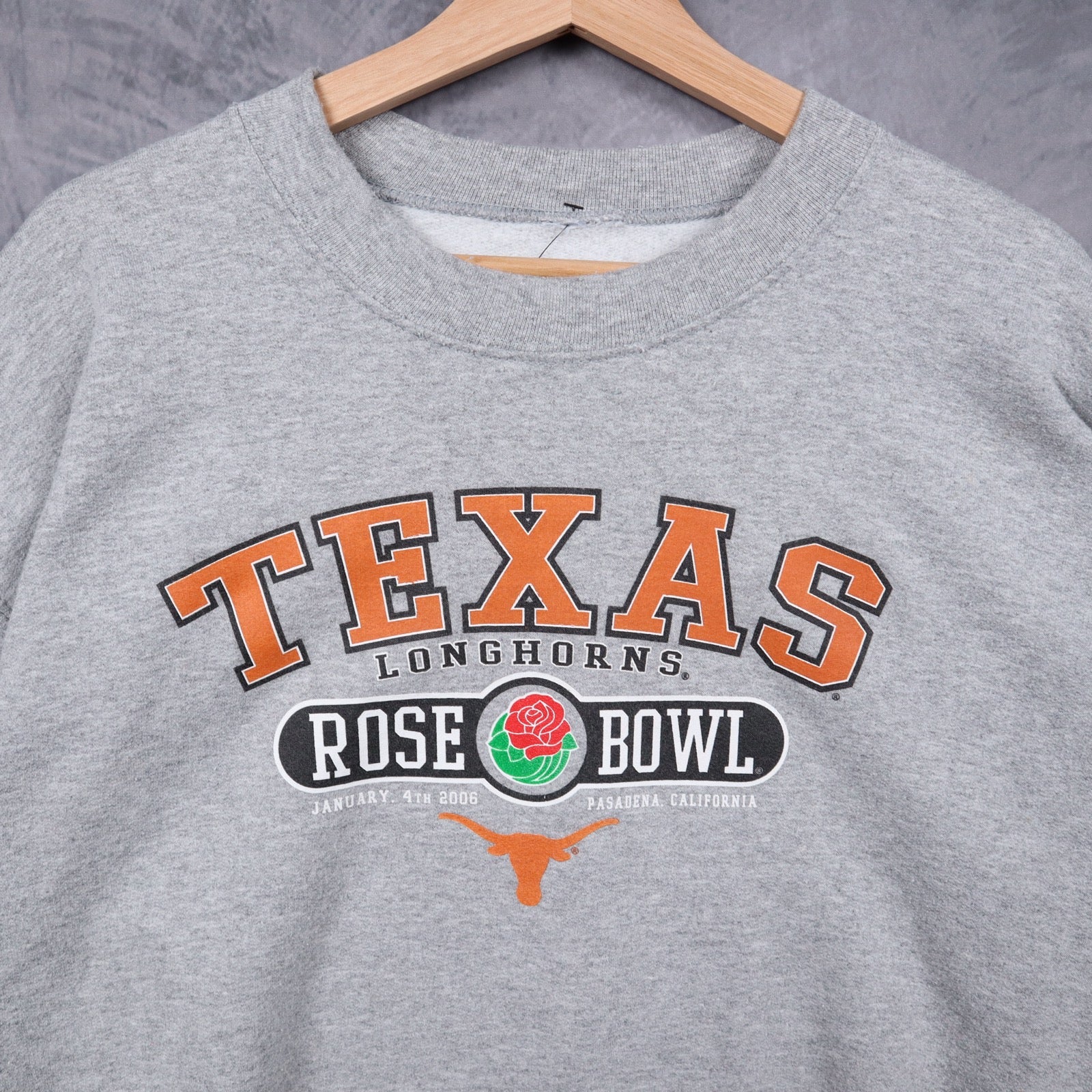 2006 Grey Texas Longhorns Rose Bowl Crewneck Sweatshirt 5708