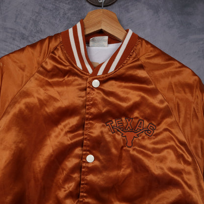 90s Burnt Orange Texas Longhorns Satin Jacket 5910