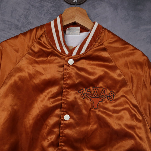90s Burnt Orange Texas Longhorns Satin Jacket 5910