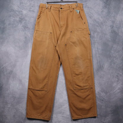90s Tan Carhartt Double Knee Canvas Work Pants 5035
