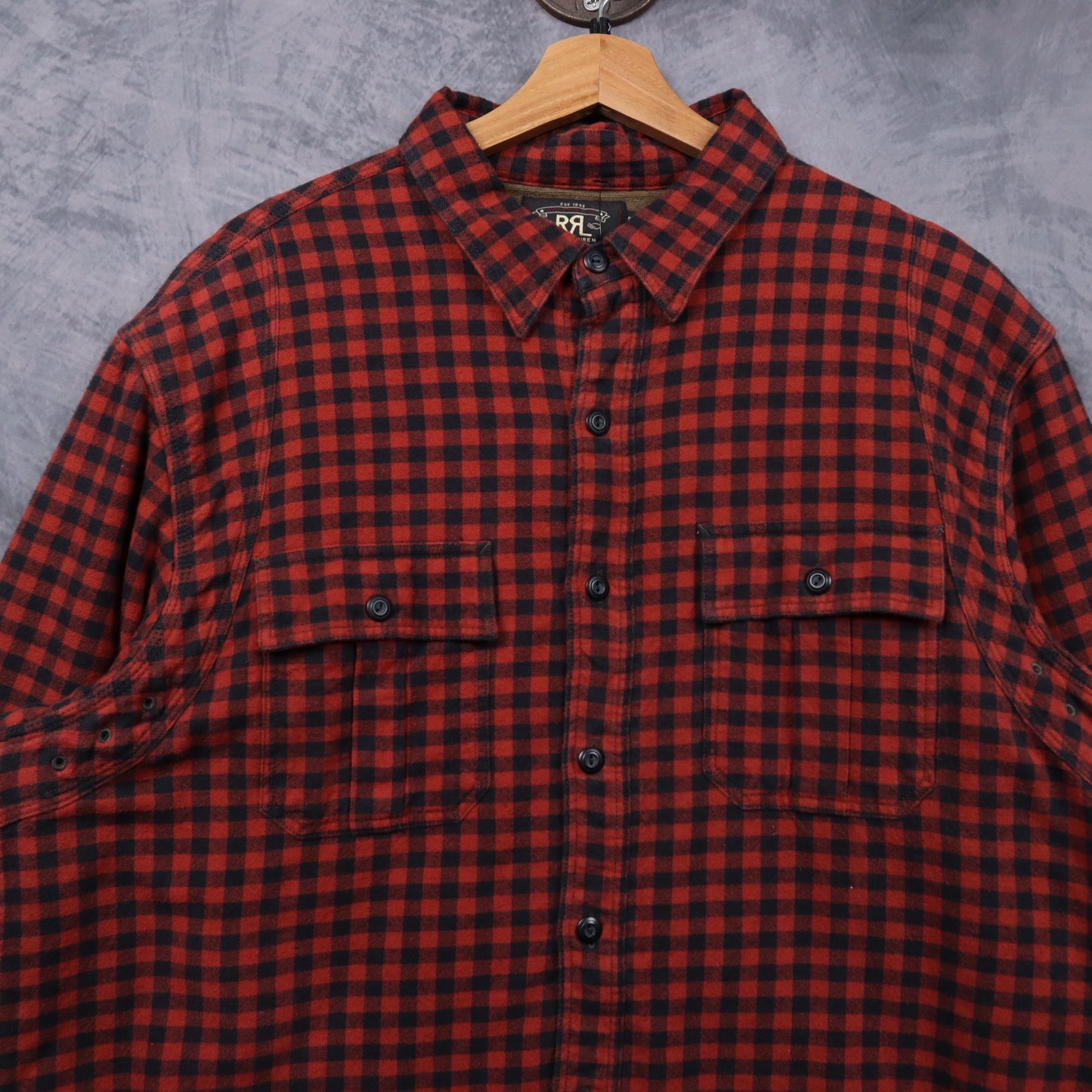 Early 2000s Red RRL Ralph Lauren Buffalo Check Flannel Shirt 5486